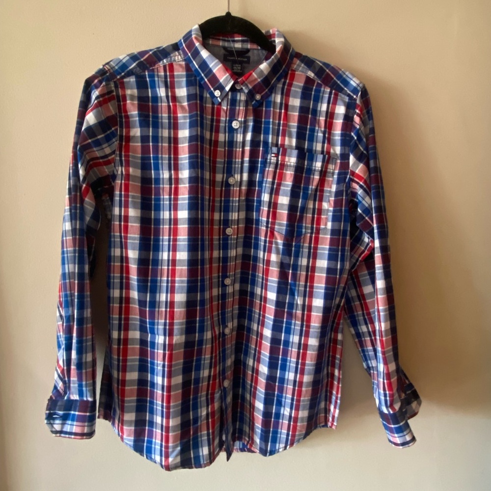 Tommy Hilfiger Boys Button Down Plaid Shirt